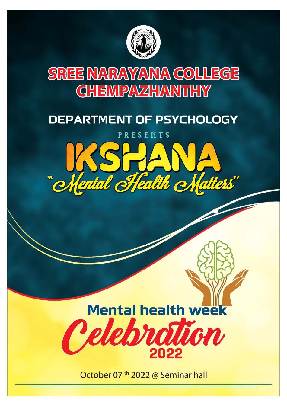 World Mental Health Day Celebration-  Inaugural speech by Dr PT Kurian on October 7, 2022